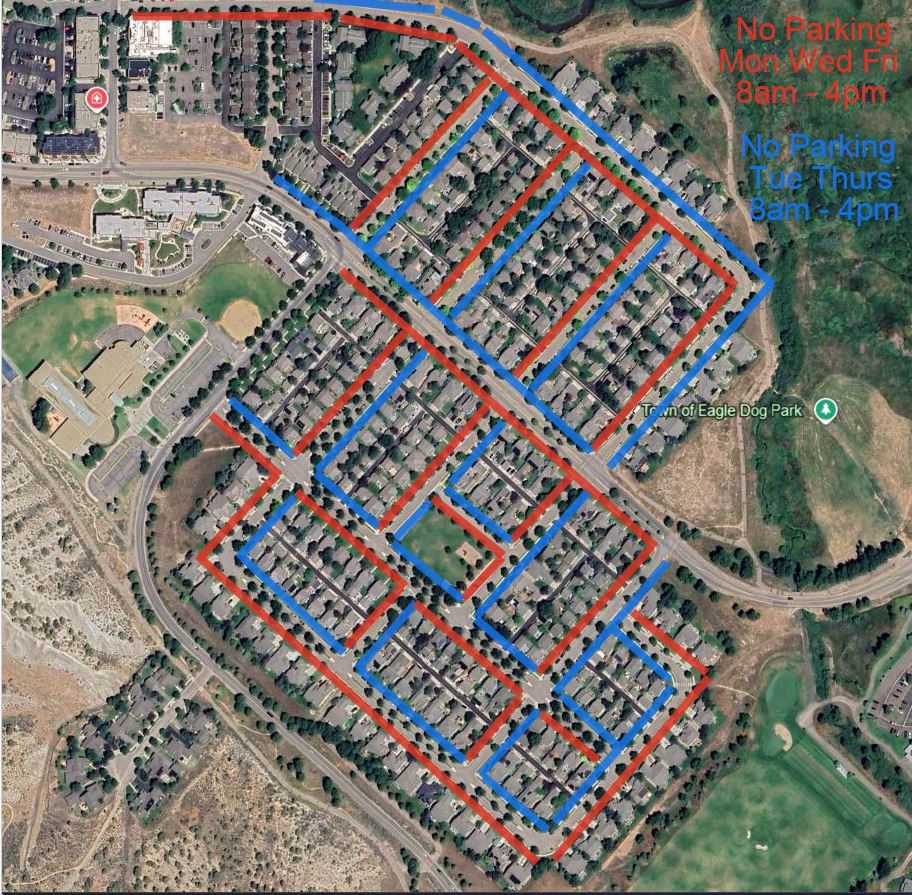 Village Homes snow parking map