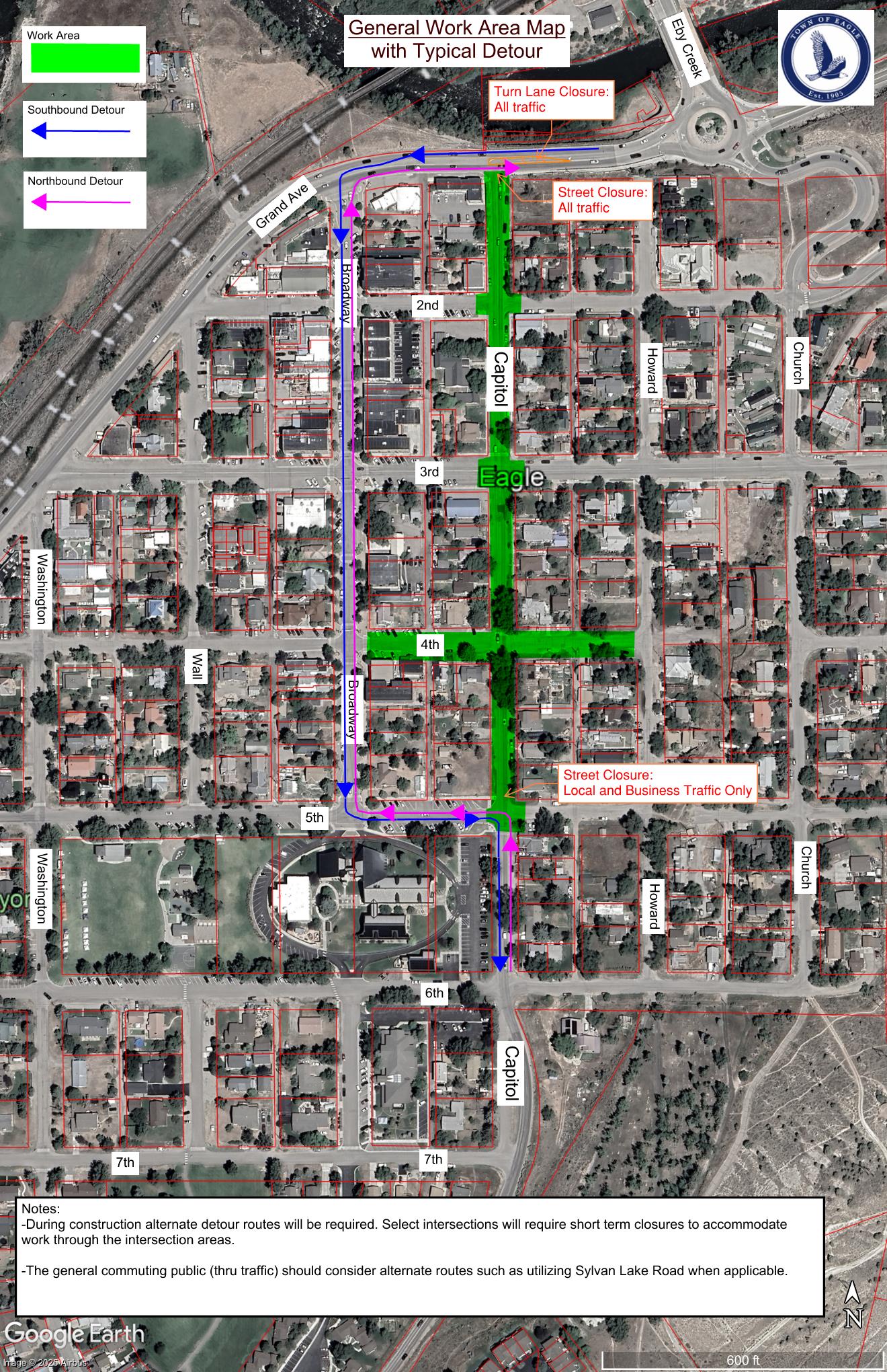 Capitol Street Improvement Project Detour Map